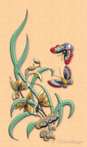 butterfly, orchid