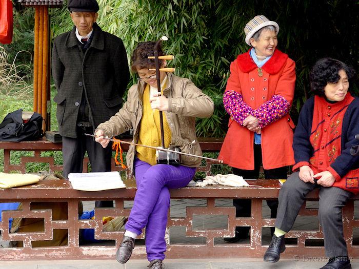 erhu, music, park, people