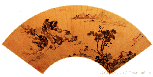 painting, fan