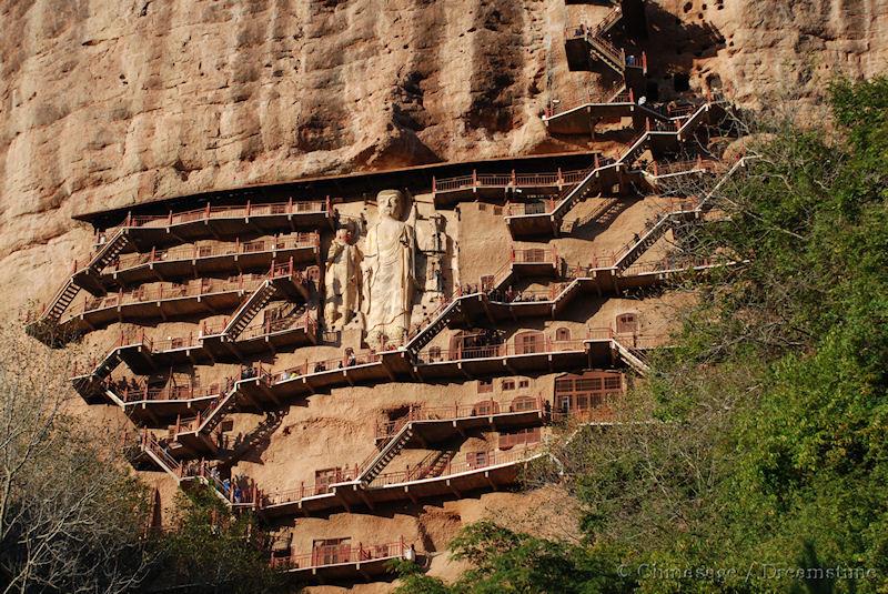 Gansu, Tianshui, Buddhism, cliff